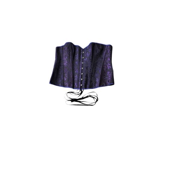 Purple & Black Corset with Ribbon Tie – Size 5XL - Picture 2 of 3